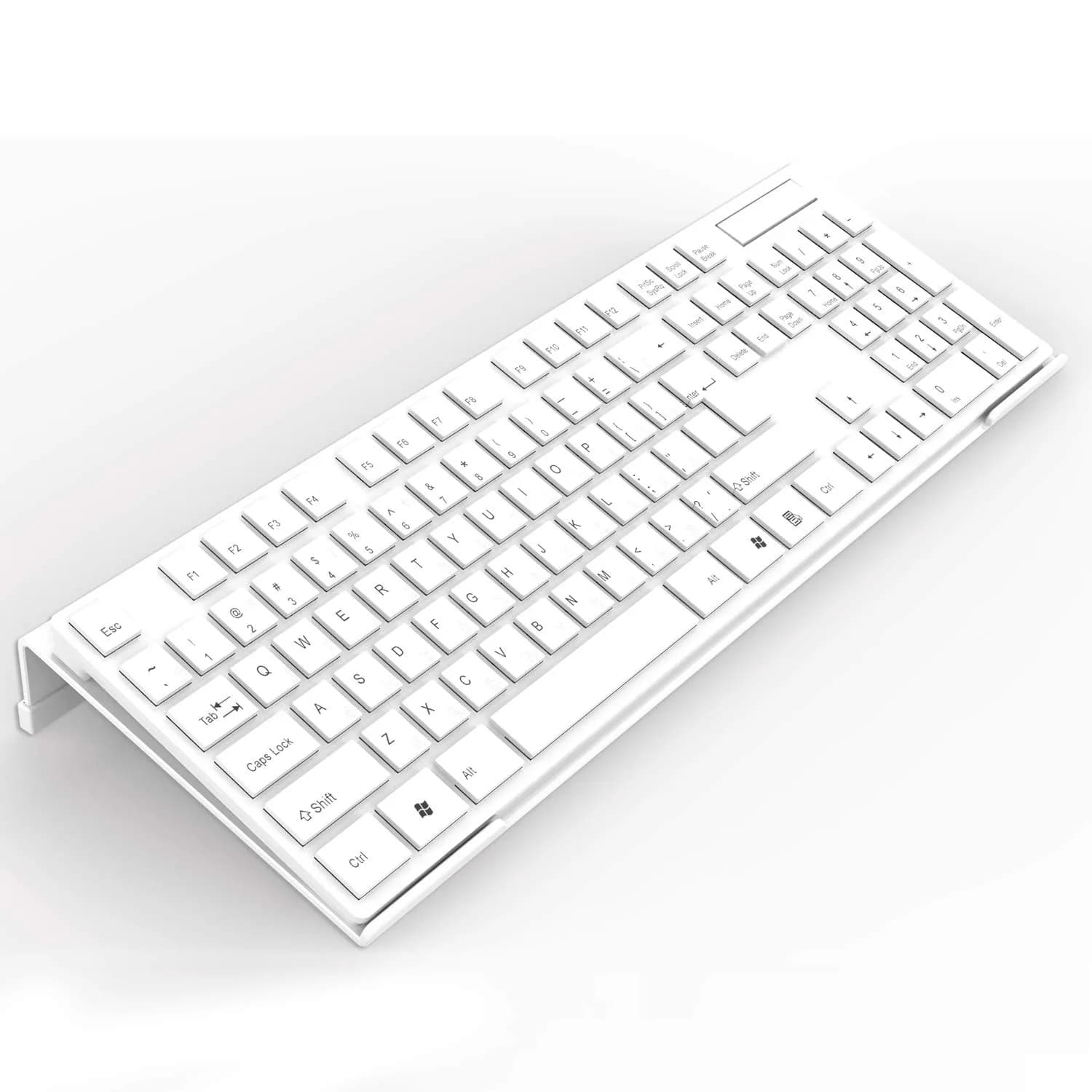 KOTEMON Acrylic Tilted Keyboard Stand for Ergonomic Typing | White, Full Size - main product image