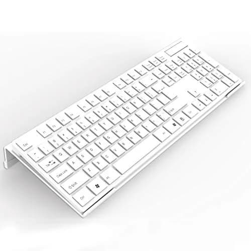 KOTEMON Acrylic Tilted Keyboard Stand for Ergonomic Typing | White, Full Size thumbnail 1