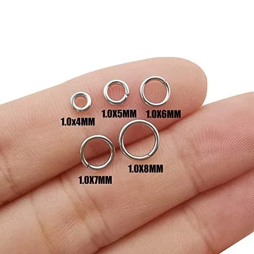 WOCRAFT Stainless Steel Jump Rings 1000 Pcs Mix 4mm-8mm | Jewelry Making Findings thumbnail 2