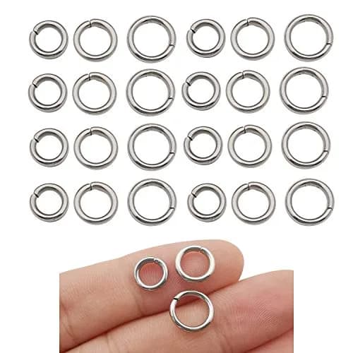 WOCRAFT Stainless Steel Jump Rings 300pcs Mix 8mm 9mm 10mm Thick 1.5mm Gauge | Strong Connector Rings for Jewelry Making thumbnail 1