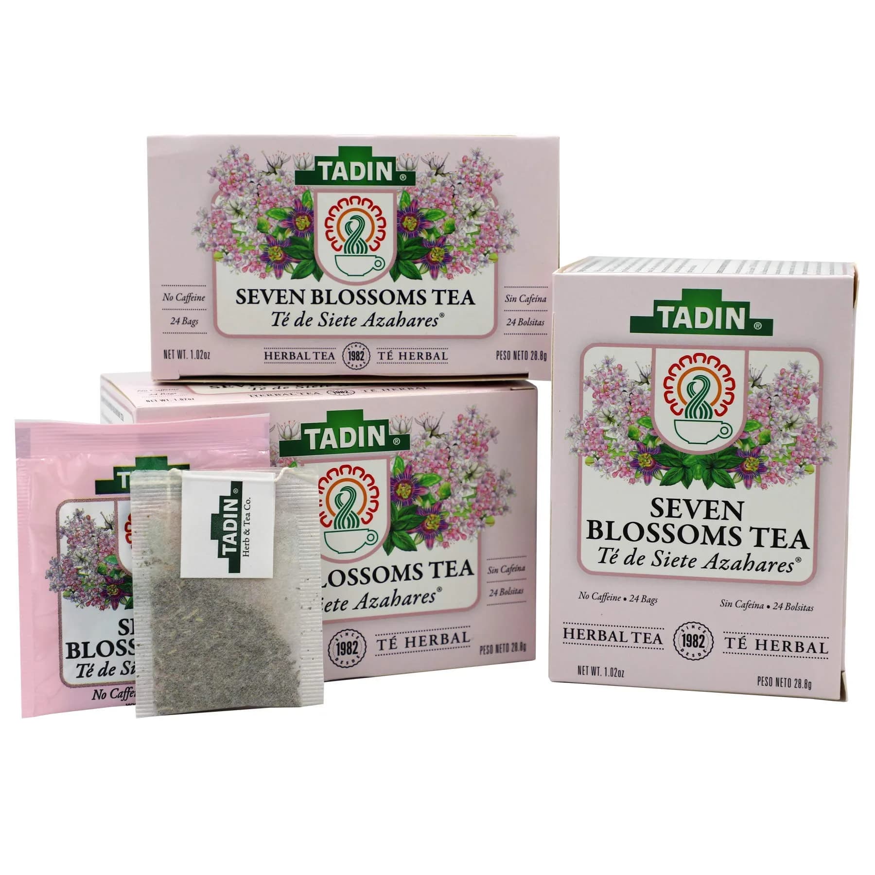 Tadin Seven Blossoms Herbal Tea with Linden Flowers Valerian Root | Caffeine-Free, 24 Count (Pack of 3) - main product image