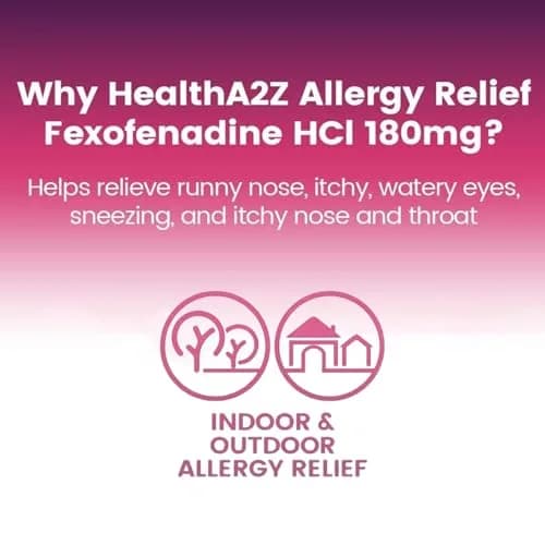 HealthA2Z Fexofenadine HCl 180mg Caplets | 24-Hour Allergy Relief, 30 Count thumbnail 4
