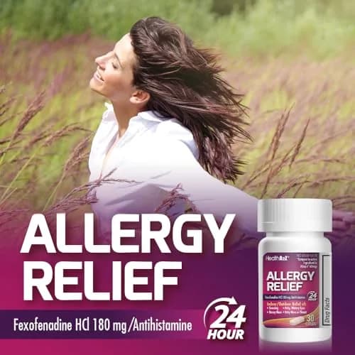 HealthA2Z Fexofenadine HCl 180mg Caplets | 24-Hour Allergy Relief, 30 Count thumbnail 3