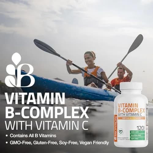 Bronson Vitamin B Complex with Vitamin C Vegetarian Capsules, 250 Count | Supports Energy & Immunity thumbnail 3