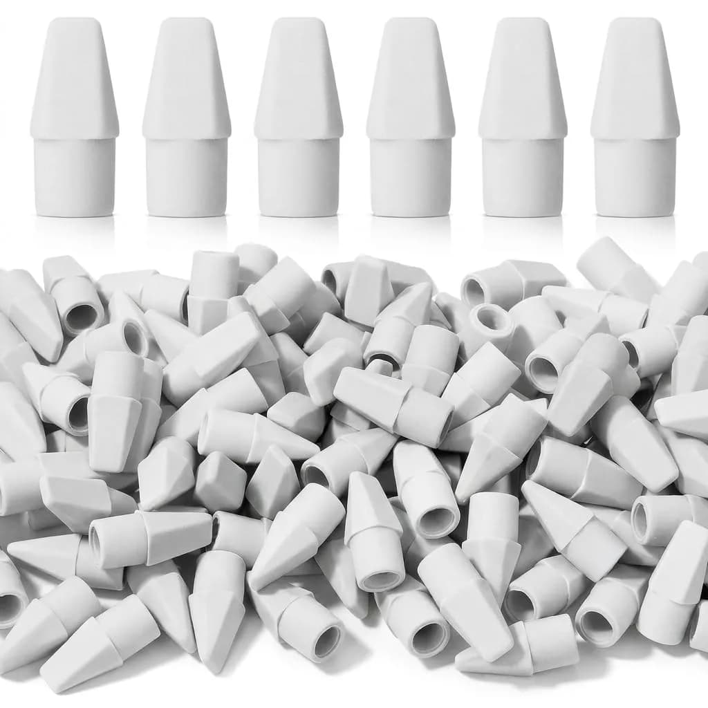 Mr. Pen White Pencil Top Erasers 120 pcs | Bulk Pack Eraser for Students & Office