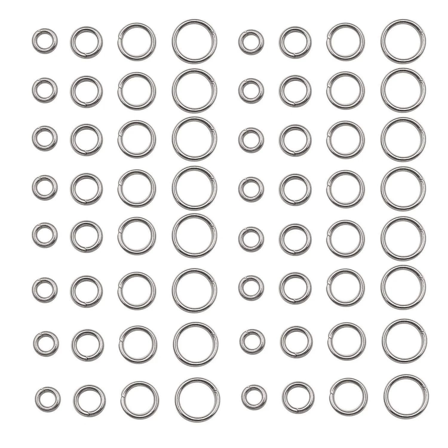 WOCRAFT Stainless Steel Jump Rings Mix Sizes | 1200 Pcs Connector Rings for Jewelry Making