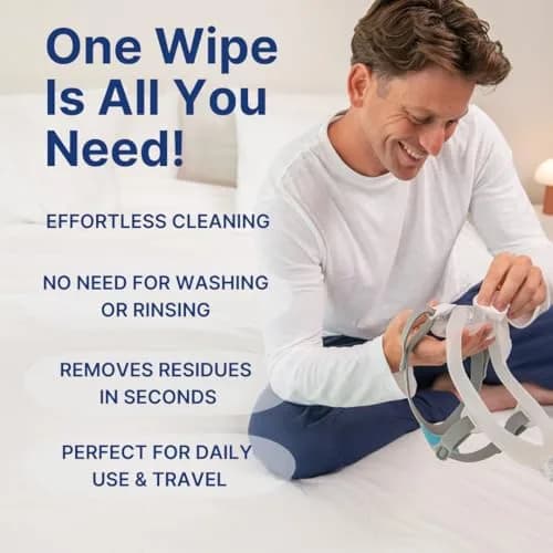 Snugell Unscented CPAP Mask Wipes 110 Count | Gentle, Alcohol-Free Cleaning for CPAP Masks, Tubes & Devices thumbnail 3