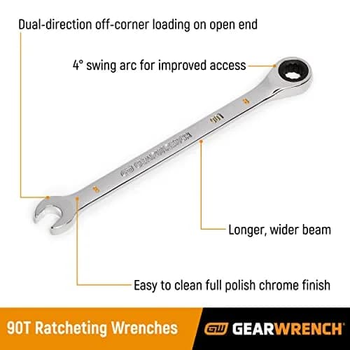 GEARWRENCH 7/8" 90T 12 Point Ratcheting Combination Wrench | 22.2 mm (7/8") | Tight Spaces & Leverage thumbnail 2
