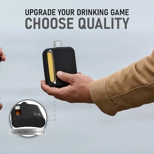 Ragproper Glass Hip Flask 100ml (3.4oz) Black | Patented Leakproof Design for Whiskey & Spirits thumbnail 2