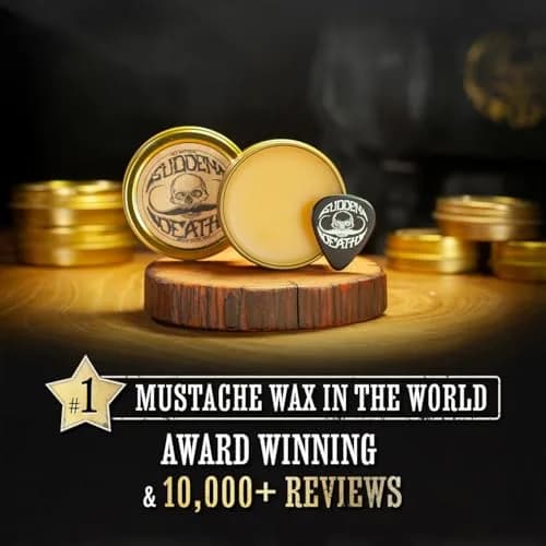 THE VINTAGE GROOMING CO. Sudden Death Mustache Wax Strong Hold 1 oz (28.35 g) | Tames Unruly Whiskers All Day thumbnail 6