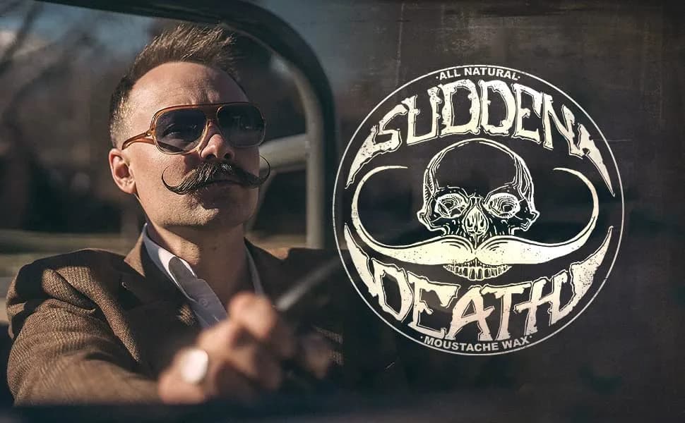 THE VINTAGE GROOMING CO. Sudden Death Mustache Wax Strong Hold 1 oz (28.35 g) | Tames Unruly Whiskers All Day thumbnail 8