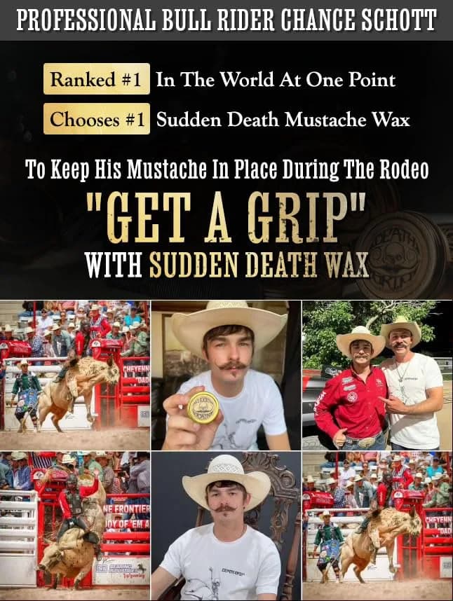 THE VINTAGE GROOMING CO. Sudden Death Mustache Wax Strong Hold 1 oz (28.35 g) | Tames Unruly Whiskers All Day thumbnail 4