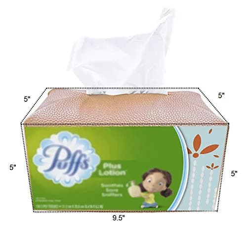 Carrotez PU Leather Rectangular Tissue Box Cover Holder - Peach Pink | Fits Standard Boxes thumbnail 6