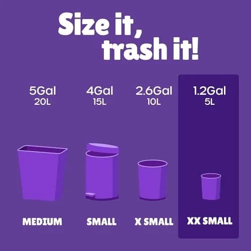 FORID 1.2 Gallon Colored Trash Bags | Extra Thick, Odorless, Strong Plastic Wastebasket Liners for Bathroom, Bedroom, Office & Car (150 Bags) thumbnail 2