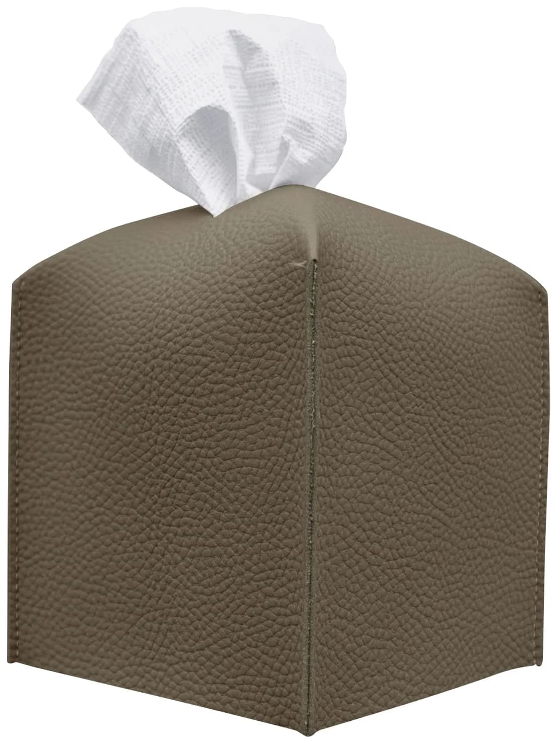 Carrotez Modern PU Leather Square Tissue Box Cover - Cocoa Brown - main product image