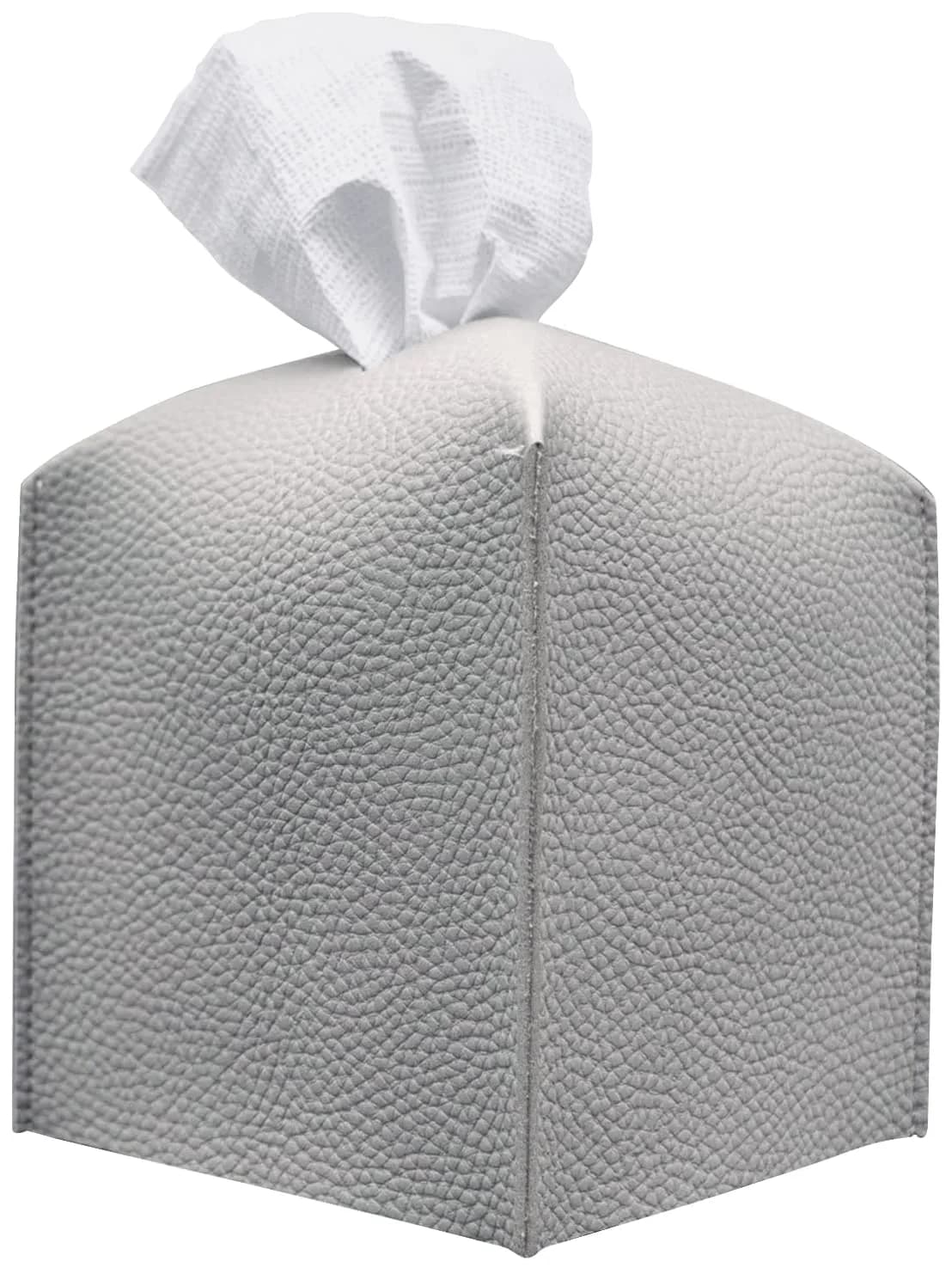 Carrotez PU Leather Square Tissue Box Cover Holder - Pastel Grey | Fits Standard Boxes - main product image