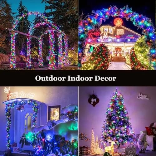 Tcamp 164FT 500 LED Colored Christmas Lights with Timer & Memory Function | 50m Green Wire Fairy String Lights thumbnail 6