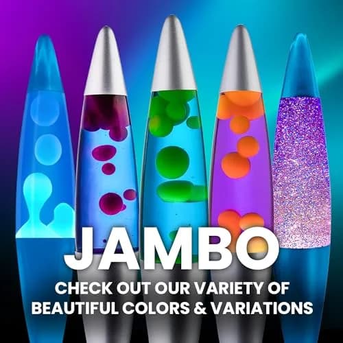 JAMBO 16" Liquid Motion Lamp - Blue with Yellow/Green Wax, 41.4cm (16.38") | Relaxing Lava Light for Home Decor thumbnail 6