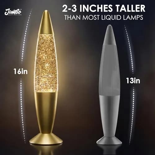 JAMBO 16-Inch Rainbow Glitter Lamp | Liquid Motion Lamp with Aluminum Base & Glass Shade thumbnail 8