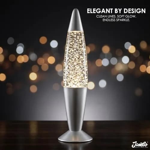 JAMBO 16-Inch Silver Star Glitter Lamp with E26 Base, 30W | Mesmerizing Liquid Motion for Any Room thumbnail 7