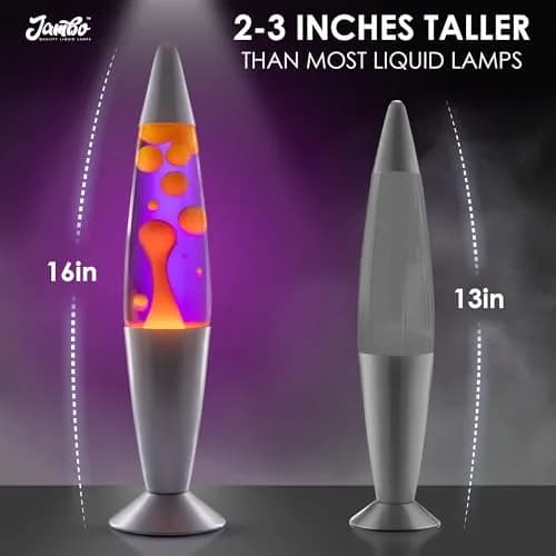 JAMBO 16 inch Liquid Motion Lamp Purple with Yellow Orange Wax | Relaxing Night Light for Adults Teens Kids thumbnail 8