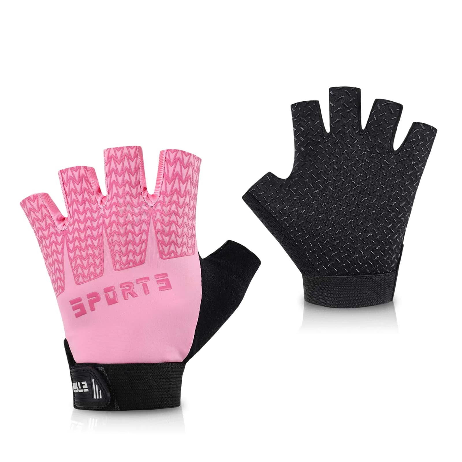 Accmor Pink Kids Cycling Gloves Half Finger Sports Gloves for Girls 14.5-16cm (5.7-6.3 Inch) | Breathable Outdoor Gloves for Cycling - main product image