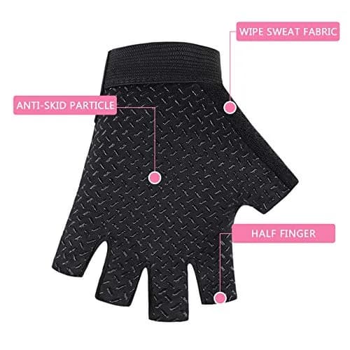 Accmor Pink Kids Cycling Gloves Half Finger Sports Gloves for Girls 14.5-16cm (5.7-6.3 Inch) | Breathable Outdoor Gloves for Cycling thumbnail 4