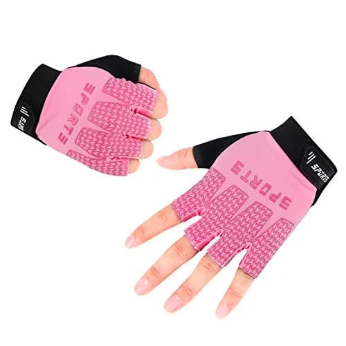 Accmor Pink Kids Cycling Gloves Half Finger Sports Gloves for Girls 14.5-16cm (5.7-6.3 Inch) | Breathable Outdoor Gloves for Cycling thumbnail 2
