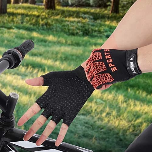Accmor Kids Half Finger Sport Gloves for Boys Girls Cycling, Camping, Fishing, Outdoor Sports - Small Orange thumbnail 5
