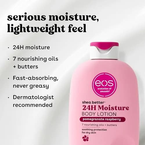 eos Shea Better Body Lotion Pomegranate Raspberry 473ml (16 fl oz) | Dermatologist Recommended for Dry Skin thumbnail 4