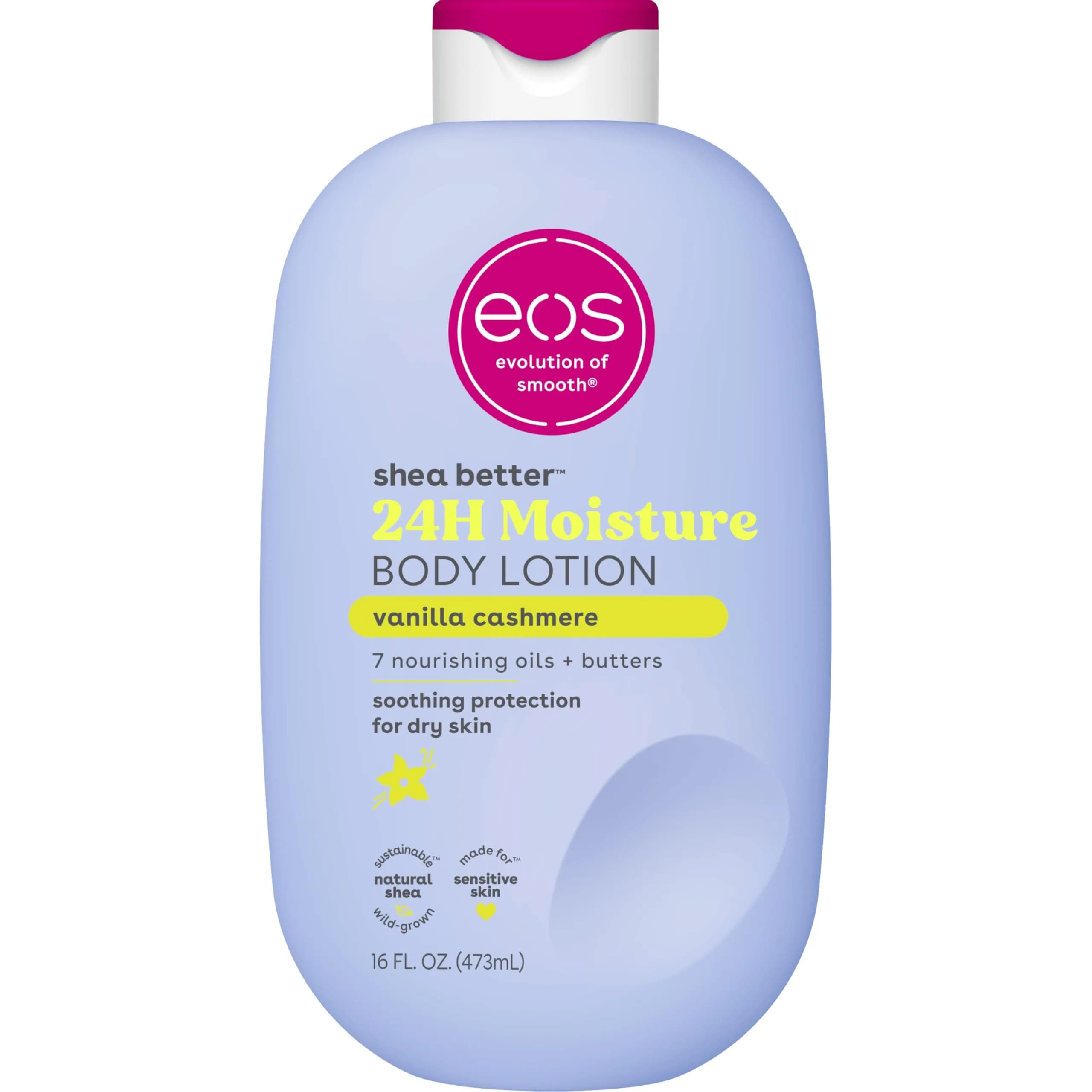 eos Shea Better Body Lotion Vanilla Cashmere 473ml (16 fl Oz) | 24-Hour Moisture for All Skin Types