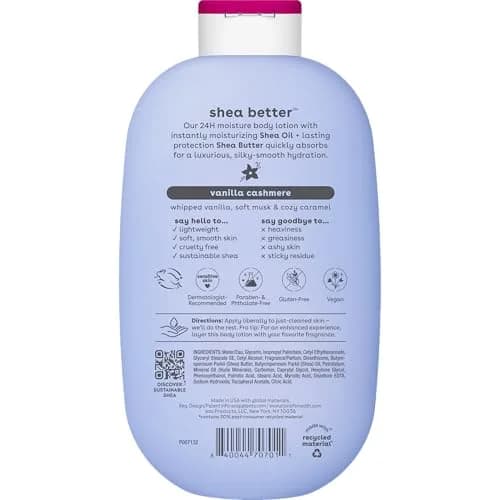 eos Shea Better Body Lotion Vanilla Cashmere 473ml (16 fl Oz) | 24-Hour Moisture for All Skin Types thumbnail 9