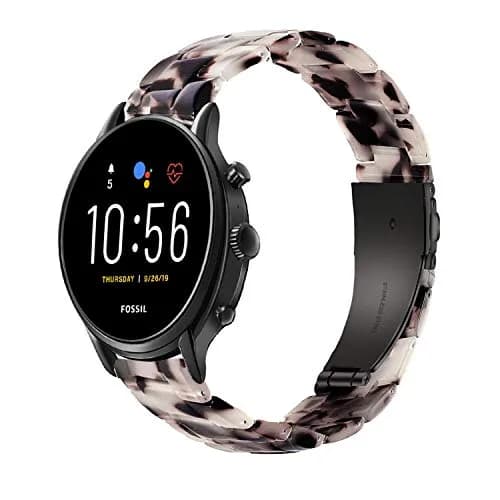 iLVANYA Watchband for Fossil Women Gen 5E 42mm / Gen 6 42mm / Gen 4 Venture HR | Pearl Resin Quick Release Strap thumbnail 1