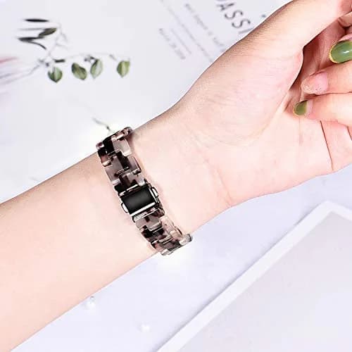 iLVANYA Watchband for Fossil Women Gen 5E 42mm / Gen 6 42mm / Gen 4 Venture HR | Pearl Resin Quick Release Strap thumbnail 4