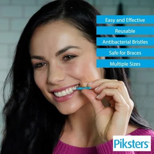 Piksters Interdental Brush Extra Tight Gaps 35 Pack Pink Size 00 | Reusable, Eco-Friendly Dental Cleaning Tool thumbnail 5