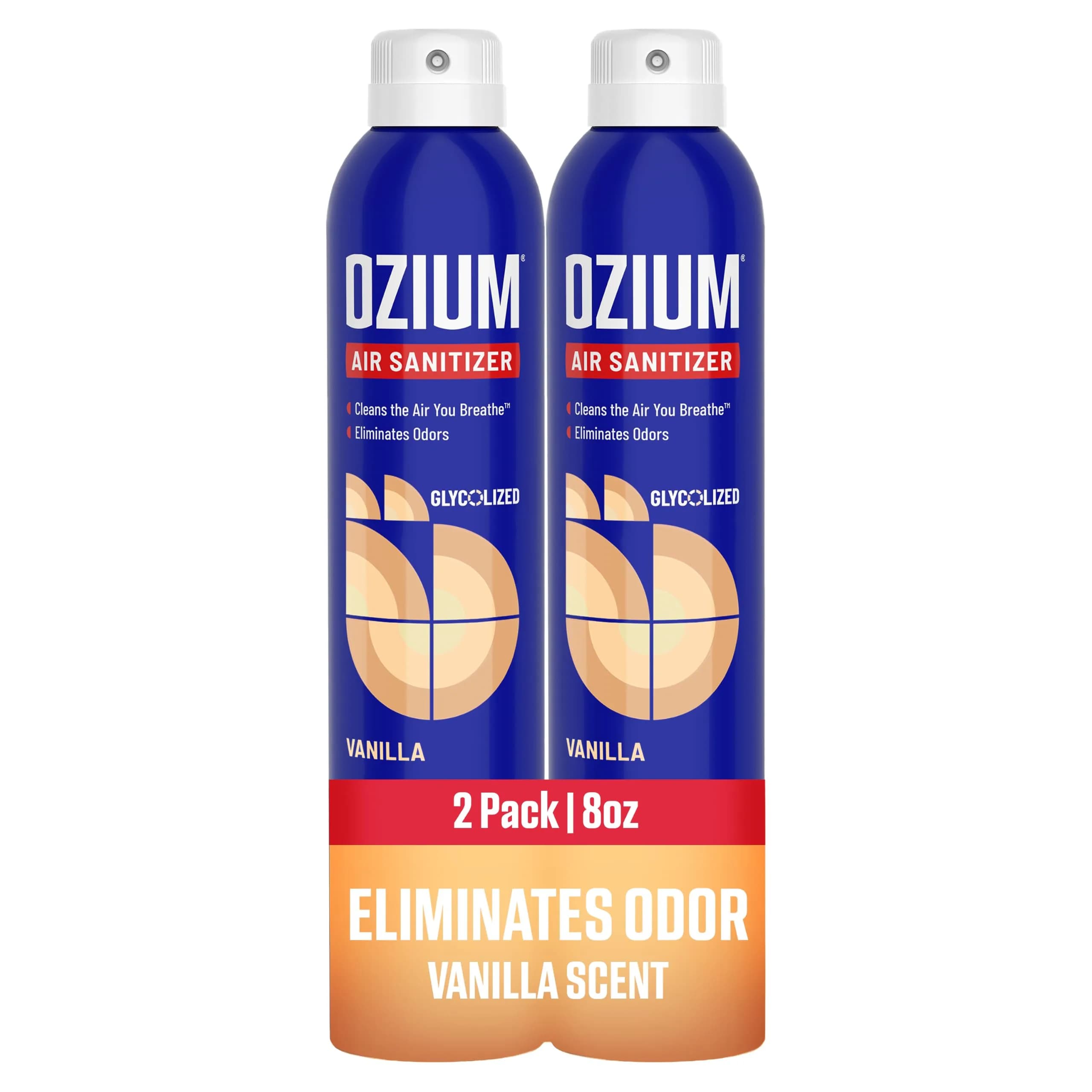 Ozium Air Sanitizer & Odor Eliminator Spray 8oz Pack of 2 | Clinically Proven Bacteria & Odor Control