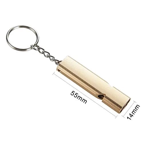 Noopel Emergency Whistles Lifeguard Safety Whistle with Lanyard and Keychain for Outdoor Camping Hiking Boating Hunting Fishing Kayak Kids Rescue Signaling Loud Survival Whistle (4 Pack Gold) | Super Loud, Aluminum Alloy, Water-Resistant thumbnail 4