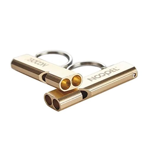 Noopel Emergency Whistles Lifeguard Safety Whistle with Lanyard and Keychain for Outdoor Camping Hiking Boating Hunting Fishing Kayak Kids Rescue Signaling Loud Survival Whistle (4 Pack Gold) | Super Loud, Aluminum Alloy, Water-Resistant thumbnail 3