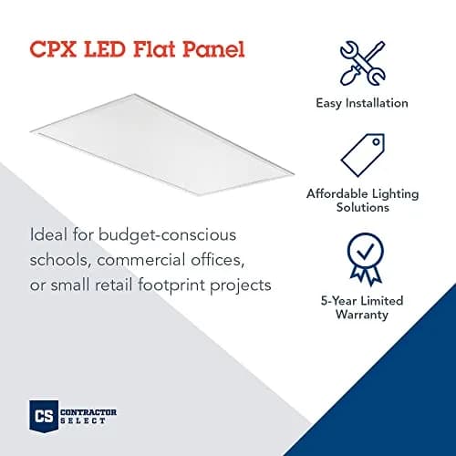 Lithonia Lighting CPX 2x4 LED Flat Panel Light Adjustable Lumens & CCT | 50,000-Hour Lifespan, Damp Location Certified thumbnail 2