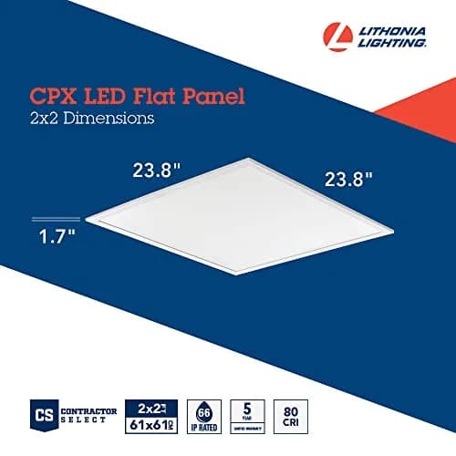 Lithonia Lighting CPX 2x2 LED Flat Panel Light | Adjustable Lumens & CCT for Commercial & Residential Use thumbnail 5