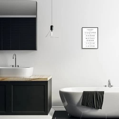 Stupell Industries Minimal Laundry Cleaning Symbols Framed Giclee Art 28cm x 3cm x 36cm (11" x 1.5" x 14") | Laundry Symbols Guide thumbnail 3