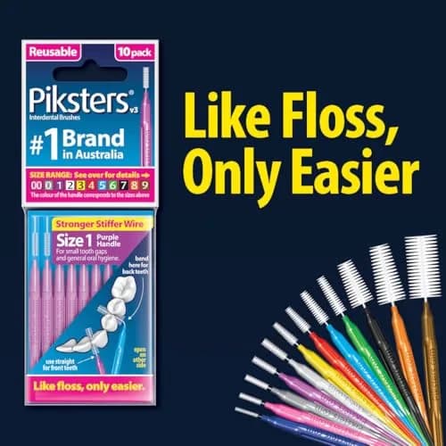 Piksters Interdental Brush Large Gaps 35 Pack Blue Size 5 | Reusable Dental Tool for Large Teeth Gaps thumbnail 7