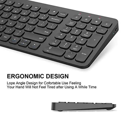 cimetech Wireless Keyboard and Mouse Combo - Black | 99-Key Full-Size Ultra-Thin Keyboard & Silent Optical Mouse thumbnail 4