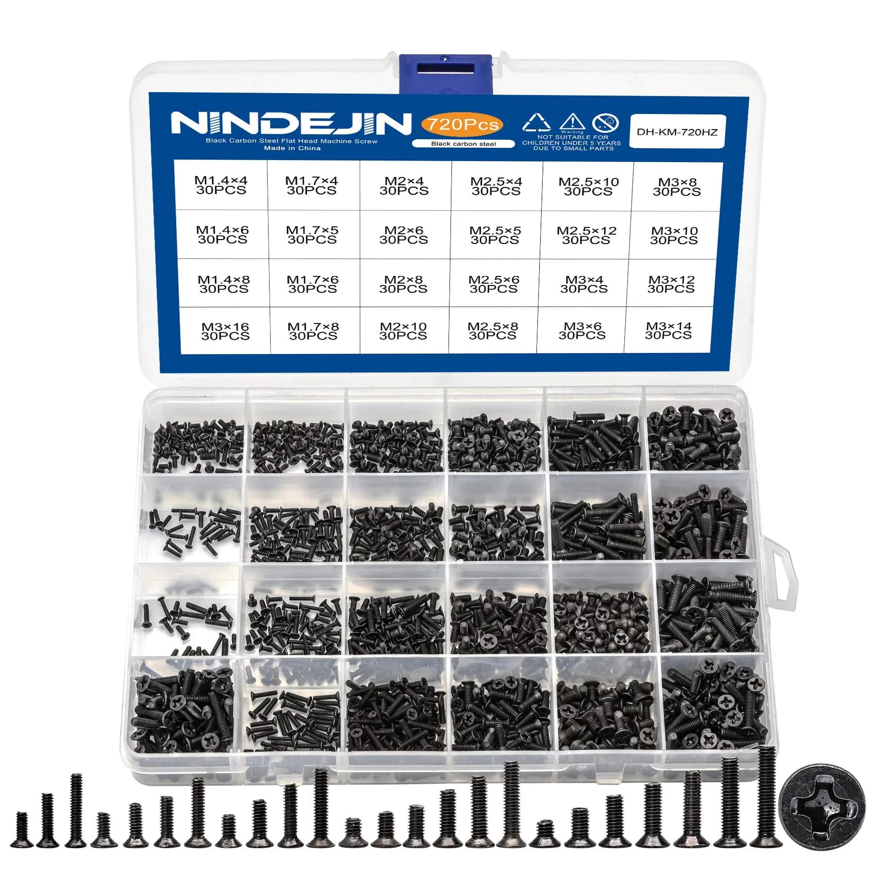 NINDEJIN 6PCS Precision Screwdriver Set, Flathead & Phillips, Chrome Vanadium Steel, Micro & Standard Sizes — Flat Head