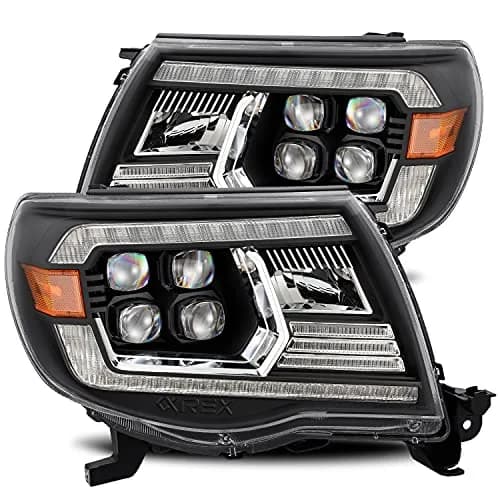 AlphaRex Nova Series Projector Headlights for Toyota Tacoma | Clear Lens, Quad Projector, 6000K LED High Beam thumbnail 1