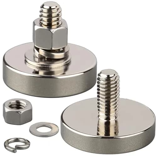 MUTUACTOR Heavy Duty Pot Magnet with M10 Thread 40mm Diameter | 175lb Vertical Pull Force thumbnail 1