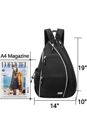 Sucipi Convertible Pickleball Bag Backpack Sling Bag for Men & Women, Deep Black | 14 inch x 10 inch x 19 inch thumbnail 9