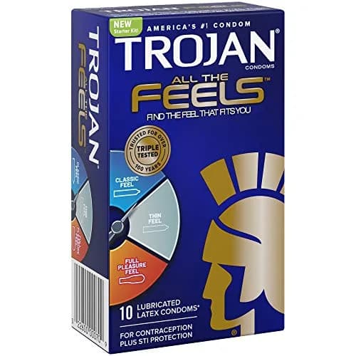 Trojan All The Feels Latex Condoms | Multi-Texture Design for Sensitivity & Comfort thumbnail 3