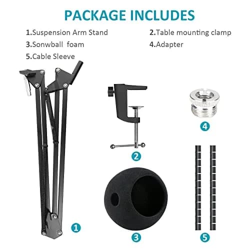 SUNMON Snowball iCE Mic Boom Arm Stand with Pop Filter, 26.8 inches | Compatible with Blue Snowball Ice USB Mic thumbnail 7