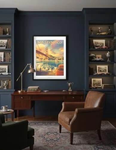 Pacifica Island Art Golden Gate Bridge Wood Sign 20cm x 30cm (8" x 12") | Vintage Travel Art thumbnail 4